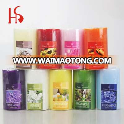 Aromatherapy home deco pillar shaped candle light