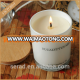 natural scented soy candle in glass jar with wooden lid