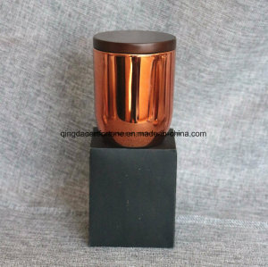 Wax Fill Rose Copper Glass Jar Candle for Promotion Decoration